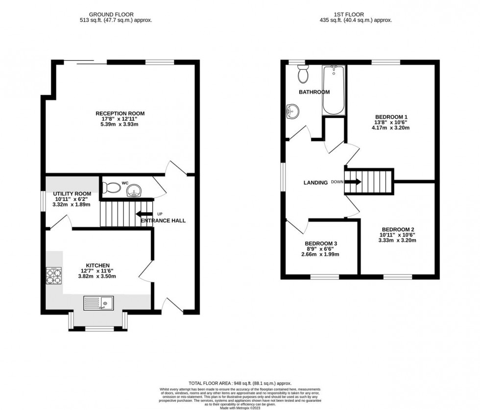 Floorplan for Coped Hall, Royal Wootton Bassett, Swindon