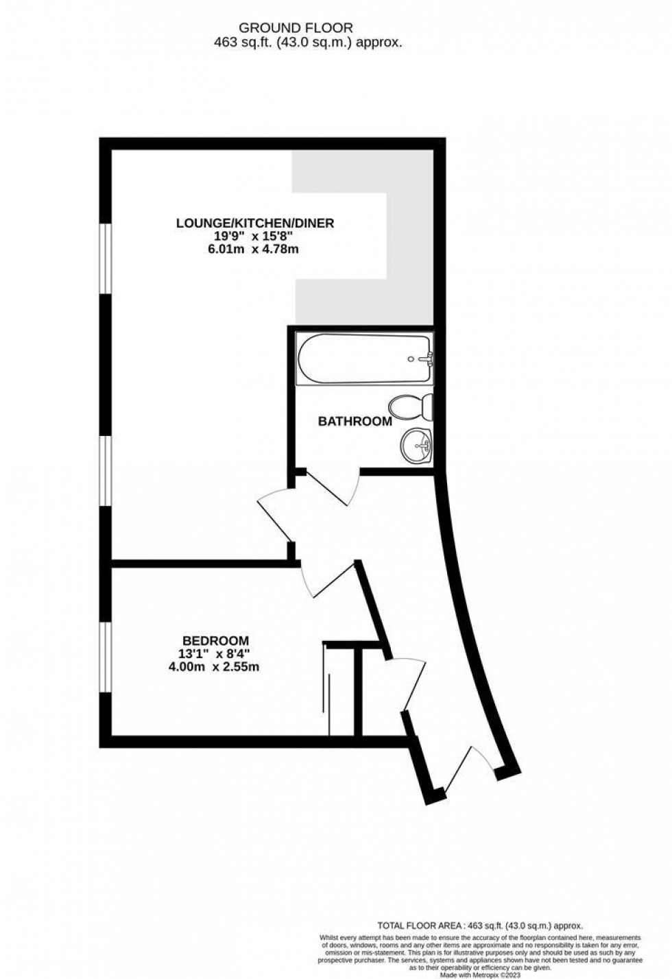 Floorplan for MISTLETOE COURT, Old Town, Swindon