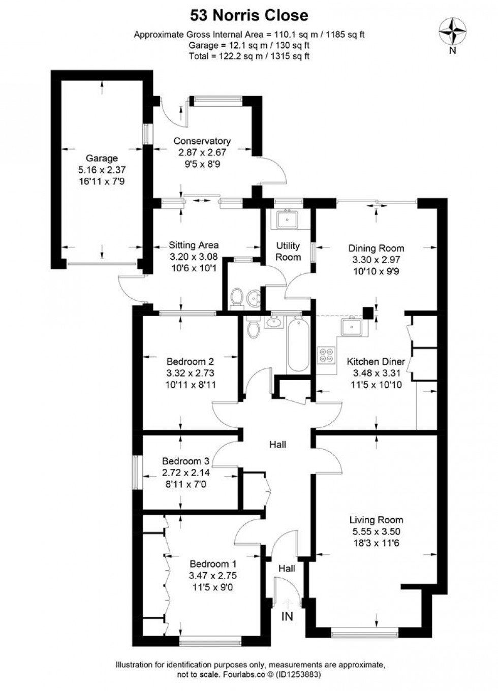 Floorplan for Norris Close, Chiseldon, Swindon