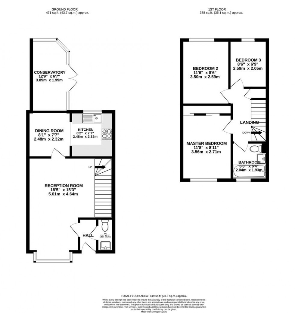 Floorplan for Acorn Close, Eldene, Swindon
